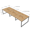 Bàn cụm 6 người 120x360cm hệ RECTANG chân sắt lắp ráp