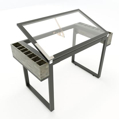 DD68005- Bàn vẽ kiến trúc DraftingDesk chân sắt mặt kính