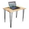 IDE68008 - Bàn mini Idesk gỗ cao su chân Hairpin (80x60x75cm)