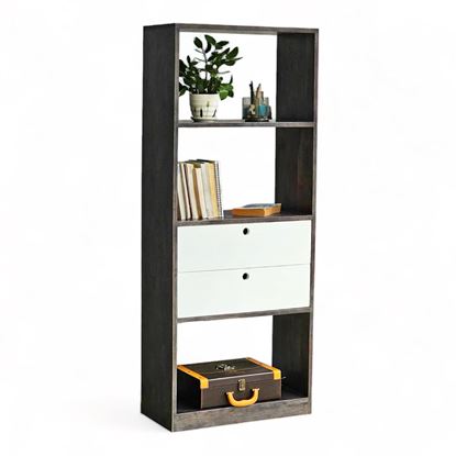 Kệ sách FIKA II 2 ngăn kéo 60x32x150cm gỗ cao su KS68050