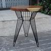 Bàn cafe gỗ me tây tròn 60cm dày 5cm chân sắt BMT023