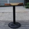 Bàn cafe gỗ me tây tròn 60cm dày 5cm chân sắt đế gang đúc BMT024