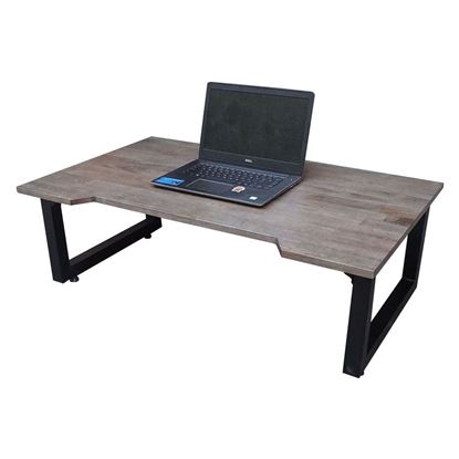 Bàn ngồi bệt SGDesk 100x60cm gỗ cao su màu nâu KHUYẾT chân gấp SGD005