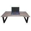 Bàn ngồi bệt SGDesk 100x60cm gỗ cao su màu nâu KHUYẾT chân gấp SGD005