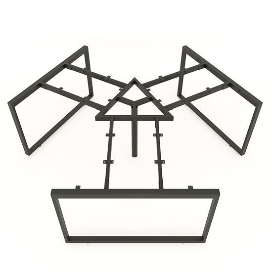 HCRT023 - Chân bàn cụm 3 hệ Rectang Concept 236x205cm lắp ráp