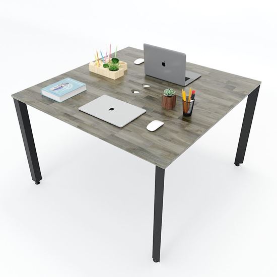 HBTA011 - Bàn cụm 2 chỗ ngồi 120x120cm hệ Trian chân sắt tam giác