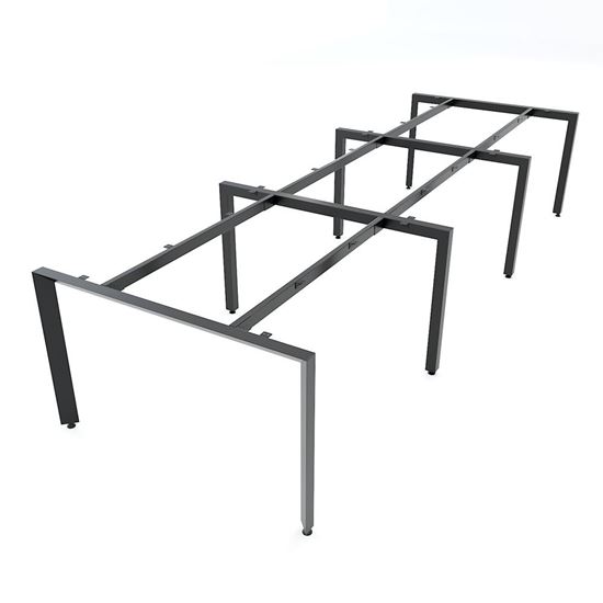 HCTA013 - Chân bàn cụm 6 chỗ ngồi hệ Trian Concep 360x120 lắp ráp
