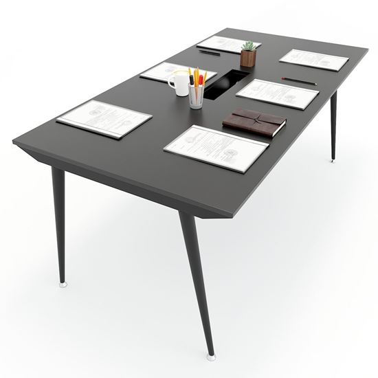 HBCO008 - Bàn họp 90x180cm hệ CONE chân sắt lắp ráp