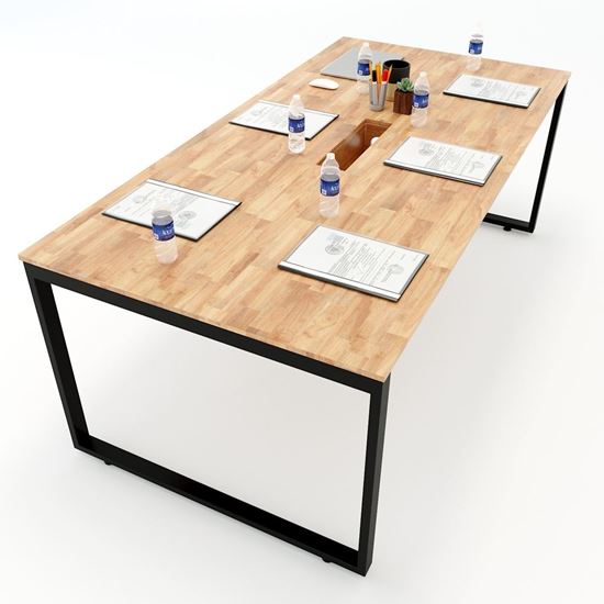 HBRT009 - Bàn họp 100x200cm hệ RECTANG chân sắt lắp ráp