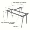 Kích thuớc chân sắt cho bàn chữ L