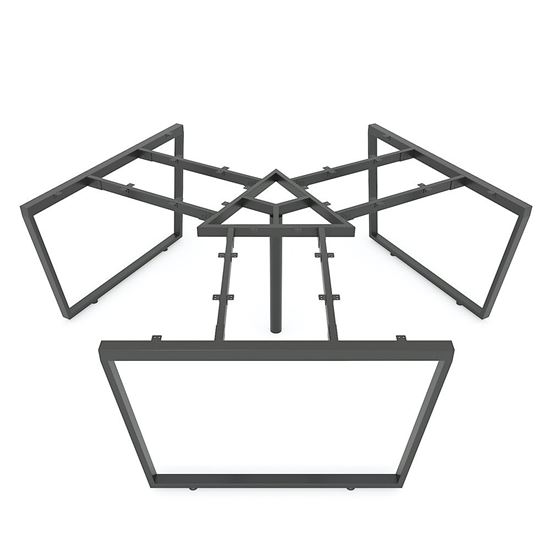 HCTC024 - Chân bàn cụm 3 hệ Trapeze Concept 236x205cm lắp ráp