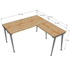 HBCO014 - Bàn chữ L 140x140cm hệ CONE chân sắt lắp ráp
