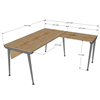 Kích thước Bàn chữ L 160x150cm hệ CONE chân sắt lắp ráp