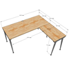Kích thước Bàn chữ L 180x160cm hệ CONE chân sắt lắp ráp