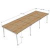 Bàn cụm 6 chỗ 120x360cm hệ CONE chân sắt lắp ráp