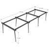 Bàn cụm 6 chỗ 120x360cm hệ CONE chân sắt lắp ráp