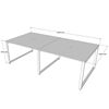 Bàn cụm 4 người 120x240cm hệ RECTANG chân sắt lắp ráp