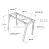 Kích thước Chân bàn sắt lắp ráp