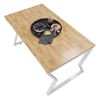 Bàn ăn chữ nhật 140x80cm gỗ cao su chân sắt lắp ráp BA68020