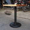 BMT012 - Bàn gỗ me tây dày 5cm chân sắt (50x50x75cm)