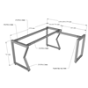 Kích thước Bàn chữ L 160x140 MConcept chân sắt lắp ráp