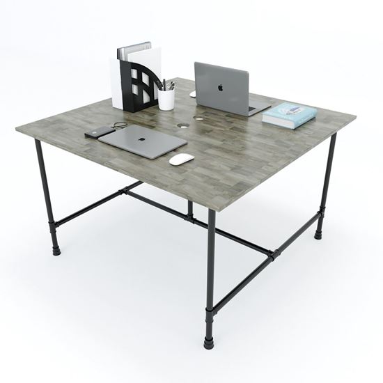 HBON006 - Bàn cụm 2 120x120 hệ Pipe Concept lắp ráp