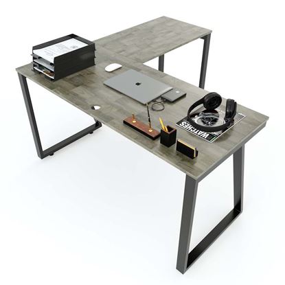 HBTH016 - Bàn chữ L 140x140 Trapeze II Concept chân sắt lắp ráp