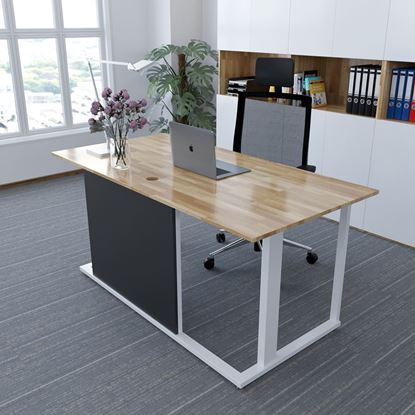 BGD68042- Bàn giám đốc Queen 80x160cm gỗ cao su chân sắt