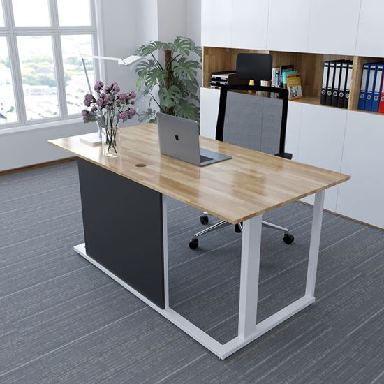 BGD68042- Bàn giám đốc Queen 80x160cm gỗ cao su chân sắt