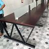 Bàn cụm 6 chỗ 120x360cm gỗ cao su chân sắt Concept V lắp ráp