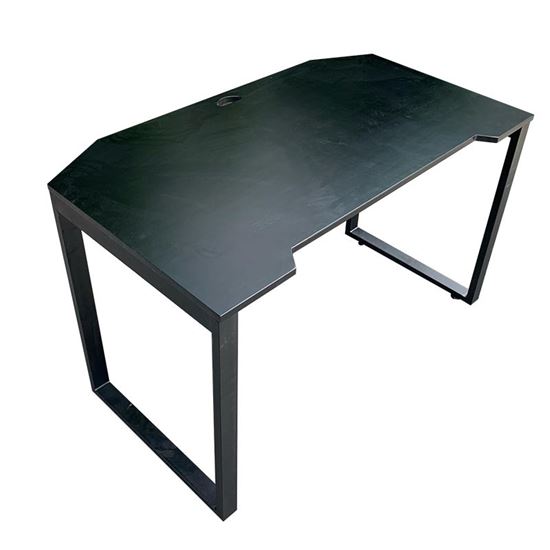 Bàn GamingDesk 120x70cm gỗ cao su PU đen chân sắt lắp ráp GD68008