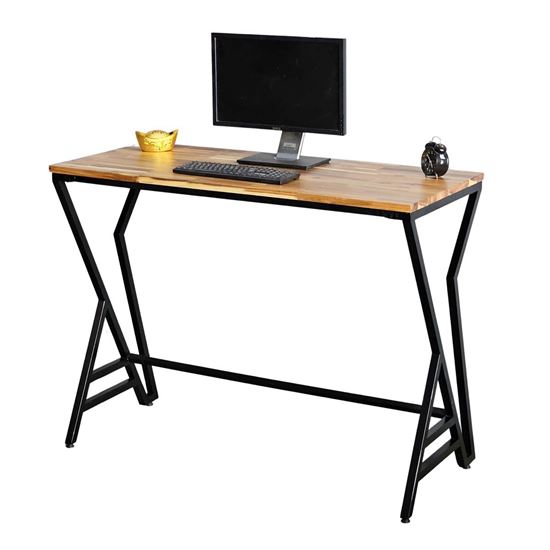 Bàn làm việc đứng 140cm gỗ Tràm chân sắt lắp ráp - STD68046