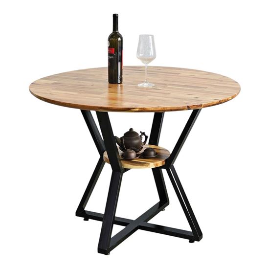 Bàn ăn tròn LEVO 1m Gỗ Tràm chân sắt sơn tĩnh điện - BA68210