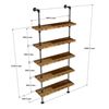 Kệ ống nước sắt 5 tầng gỗ Tràm treo áp tường 80x25x185cm - PPF011