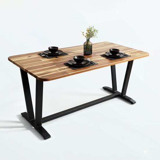 Bàn ăn VAP 140x80cm Gỗ Tràm chân sắt sơn tĩnh điện - BA68212