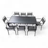 Bộ bàn 180cm và 8 ghế sắt ngoài trời - CBNT003