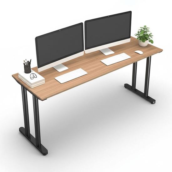 Bàn làm việc 180x60cm gỗ Plywood chân sắt hệ TIO - HBTO027