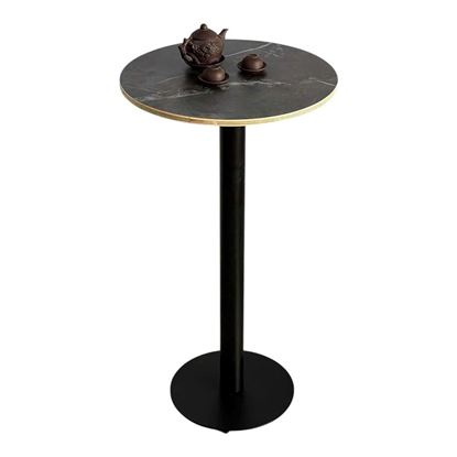 Bàn Bar tròn 160cm gỗ Plywood vân đá chân sắt - BB036