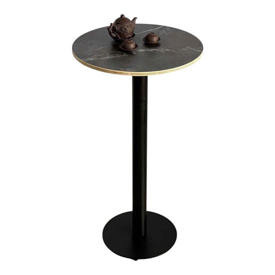 Bàn Bar tròn 160cm gỗ Plywood vân đá chân sắt - BB036