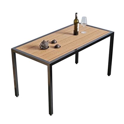 Bàn ăn ngoài trời 140x70cm gỗ nhựa vân 3D BA68208