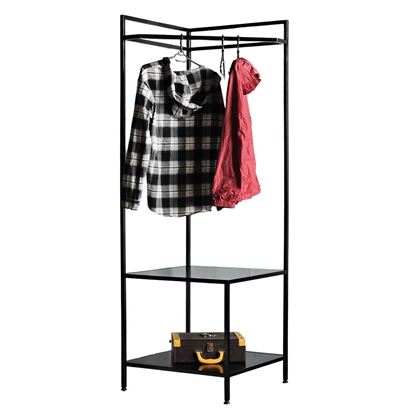 Kệ treo quần áo để góc tường 60x60x180cm gỗ cao su KQA68064