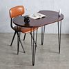 Combo bàn làm việc hạt đậu và ghế sắt bọc nệm CB68209