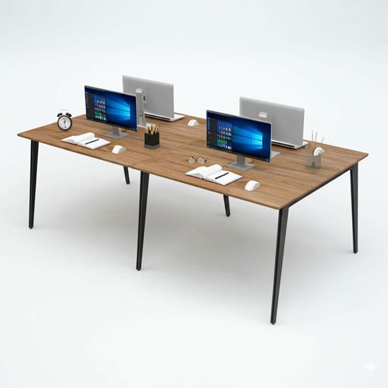 Bàn cụm 4 người 240x120cm gỗ plywood hệ Tứ Giác Côn HBDI011