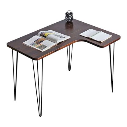 Bàn chữ L 100x80cm gỗ tràm chân Hairpin CD68032