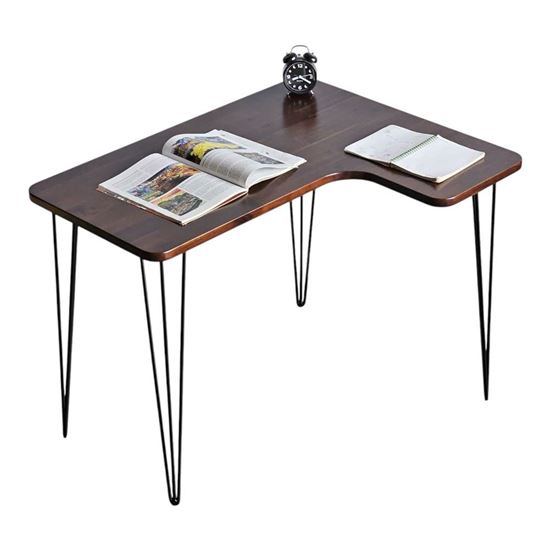 Bàn chữ L 100x80cm gỗ tràm chân Hairpin CD68032