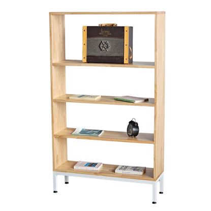Kệ sách 4 tầng gỗ cao su chân sắt KS68284