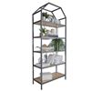 Kệ sách trang trí HOME-SHELF khung sắt gỗ cao su KTB68051
