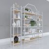 Kệ sách trang trí HOME-SHELF khung sắt gỗ cao su KTB68051