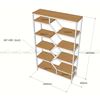 Kệ sách trang trí BEE-SHELF khung sắt gỗ cao su KTB68049