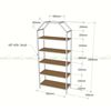 Kệ sách trang trí HOME-SHELF khung sắt gỗ cao su KTB68051